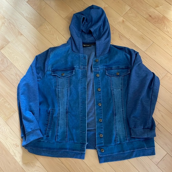 DG2 Diane Gilman Jean sweatshirt jacket Shacket blue size 2X - Picture 2 of 4